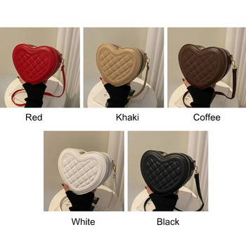 Μόδα Love Heart Shaped Shoulder Crossbody Τσάντα Γυναικεία ρομβικό σχέδιο Δερμάτινη αλυσίδα Totes Τσάντες σχεδιαστών Sling τσαντάκι