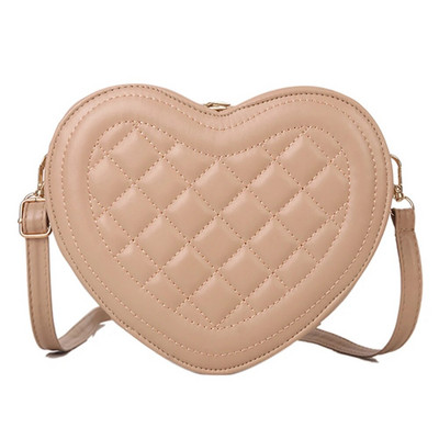 Μόδα Love Heart Shaped Shoulder Crossbody Τσάντα Γυναικεία ρομβικό σχέδιο Δερμάτινη αλυσίδα Totes Τσάντες σχεδιαστών Sling τσαντάκι