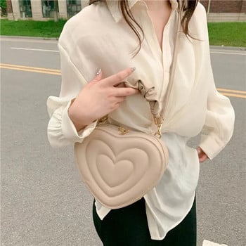 Fashion Love Heart Shape Shoulder Bag Μικρές τσάντες Τσάντες σχεδιαστών χιαστί τσάντες για γυναίκες Μασίφ δερμάτινο τσαντάκι με λαβή