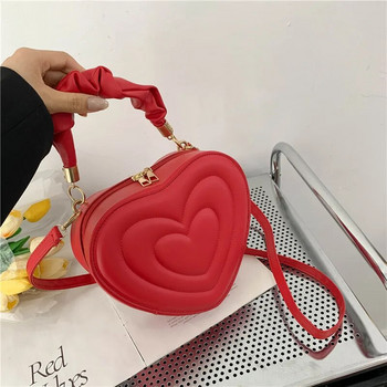 Fashion Love Heart Shape Shoulder Bag Μικρές τσάντες Τσάντες σχεδιαστών χιαστί τσάντες για γυναίκες Μασίφ δερμάτινο τσαντάκι με λαβή