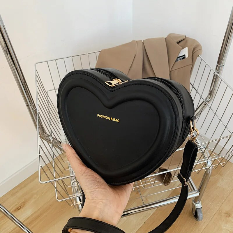 Fashion τσάντες χιαστί σε σχήμα καρδιάς για γυναίκες Νέα μασίφ Pu δερμάτινη τσάντα ώμου Casual γυναικείες τσάντες επώνυμα γυναικείες τσάντες сумка