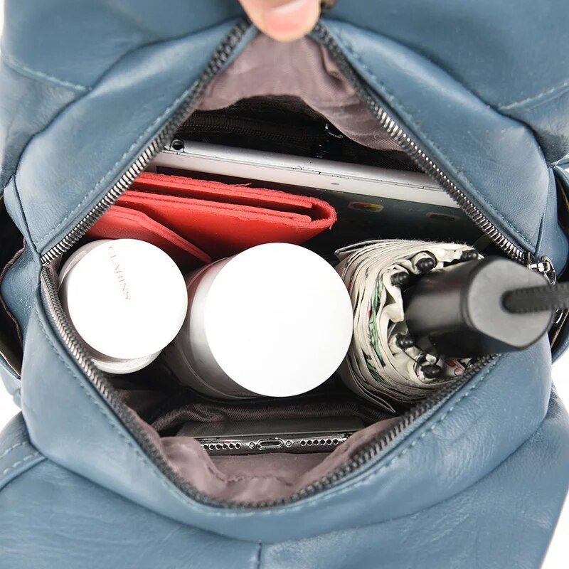 Visokokvalitetni kožni ženski ruksak, školske torbe velikog kapaciteta za tinejdžerice, protuprovalni putni ruksak, torba na rame Mochila