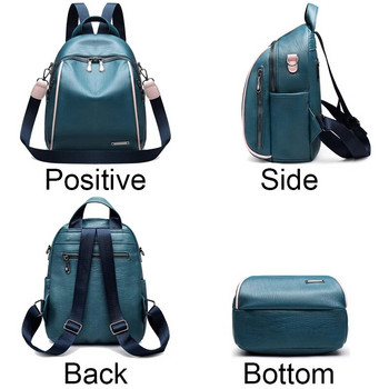 Дизайнерски многофункционални раници Дамска мода Кожена раница против кражба Ученически чанти с голям капацитет за тийнейджърки