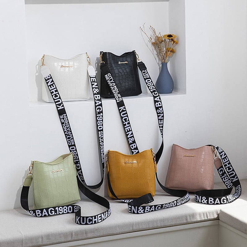 Ženske torbe u obliku krokodila Luksuzne ženske ručne torbe visoke kvalitete Bucket Bag Pu kožna torba preko ramena Ženska