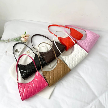 Дамски чанти Ретро ежедневни чанти Чанти през рамо Гланцова чанта за пазаруване от PU кожа Дамски ромбични луксозни дизайнерски чанти