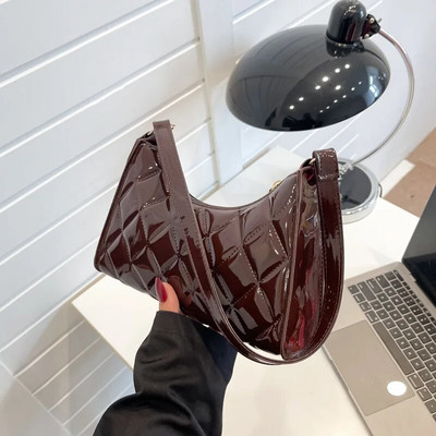 Ženske torbe Retro ležerne torbe Torbe na rame Sjajna puna PU kožna torba za kupovinu Ženske rombične luksuzne dizajnerske ručne torbe