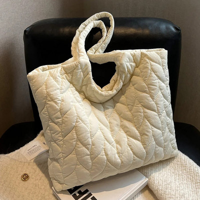 Καπιτονέ γυναικεία τσάντα Shopper Κέντημα με νήμα τσάντα Commute Τσάντα μεγάλης χωρητικότητας Κομψή, μαλακή βαμβακερή επένδυση για διακοπές το Σαββατοκύριακο