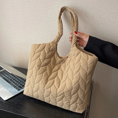 Καπιτονέ γυναικεία τσάντα Shopper Κέντημα με νήμα τσάντα Commute Τσάντα μεγάλης χωρητικότητας Κομψή, μαλακή βαμβακερή επένδυση για διακοπές το Σαββατοκύριακο