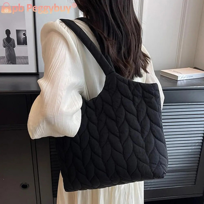 Καπιτονέ γυναικεία τσάντα Shopper Κέντημα με νήμα τσάντα Commute Τσάντα μεγάλης χωρητικότητας Κομψή, μαλακή βαμβακερή επένδυση για διακοπές το Σαββατοκύριακο