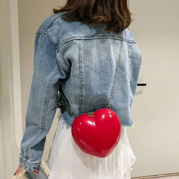 Дамски чанти с форма на сърце за момичета с верижка за рамо Дамски чанти през рамо