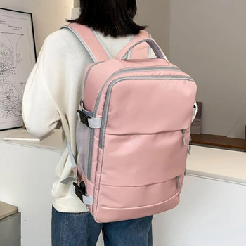 Дамска раница за пътуване, водоотблъскваща, анти-кражба, стилна ежедневна чанта с каишка за багаж USB порт за зареждане раница