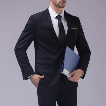 Комплект яке + панталон от 2 части / 2022 г. Модна нова мъжка ежедневна бутикова бизнес рокля Сватбен костюм за младоженеца Палто Блейзъри Панталони