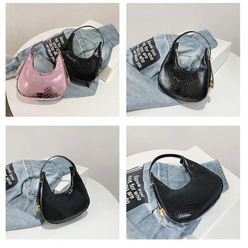 Τσάντες ώμου για γυναίκες 2023 Νέες τσάντες μόδας Casual Crescent Τσάντες με σχέδιο κροκόδειλου Pu Leather Designer Purse and Bags