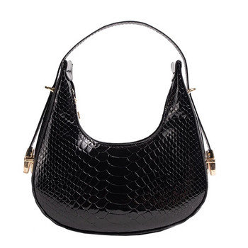 Дамски чанти през рамо 2023 Нова мода Ежедневни чанти с полумесец Крокодилска шарка Дизайнерска маркова чанта и чанти от Pu кожа
