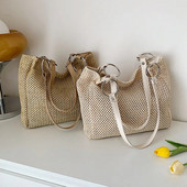 Ženska slamnata torba na rame Retro torbica velikog kapaciteta Ženska torbica 2023 Najnovija moda Jednostavna ženska torba za slobodno vrijeme