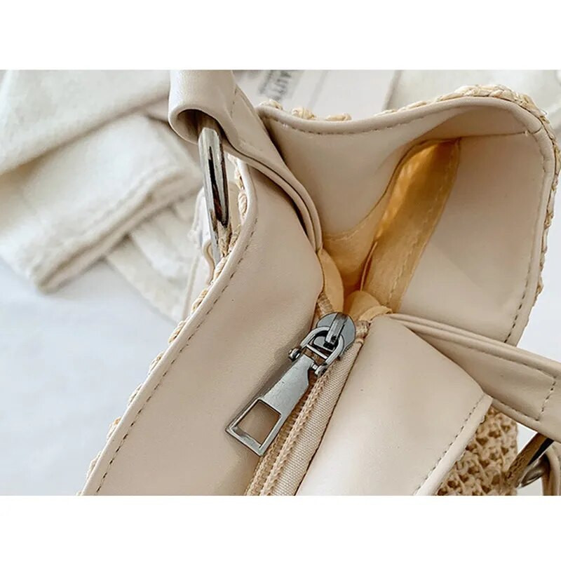 Ženska slamnata torba na rame Retro torbica velikog kapaciteta Ženska torbica 2023 Najnovija moda Jednostavna ženska torba za slobodno vrijeme