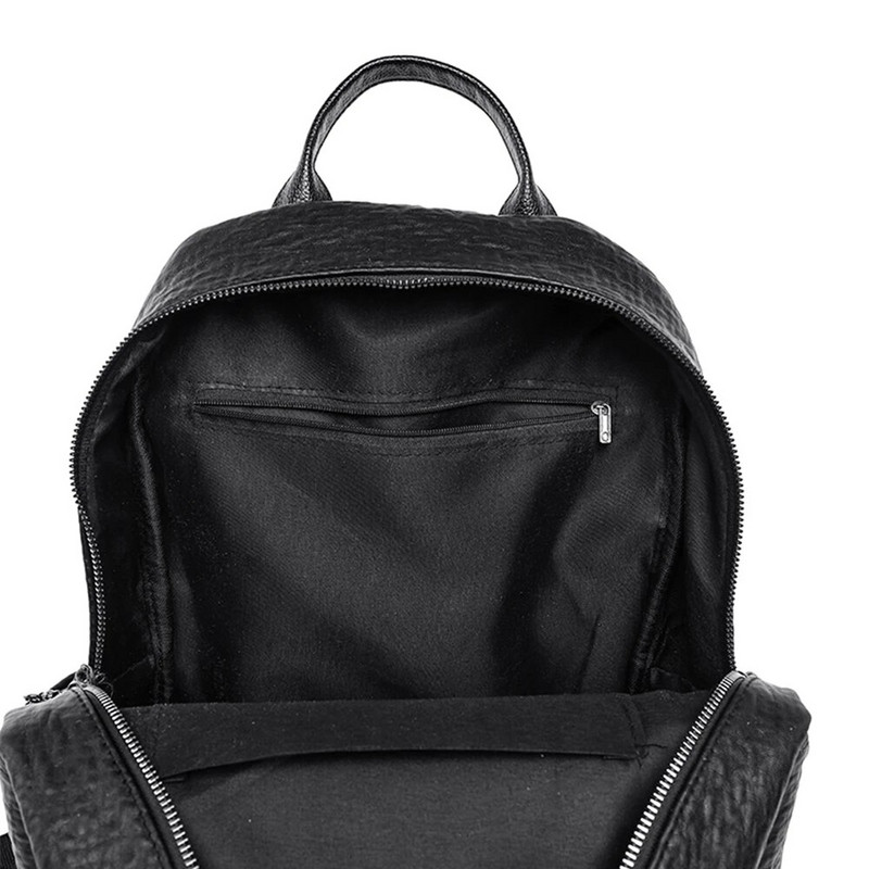 Didelės talpos vientisos spalvos moteriška prabangi kuprinė, aukštos kokybės PU odos moteriška kuprinė nuo vagystės mokinio krepšio maišelis