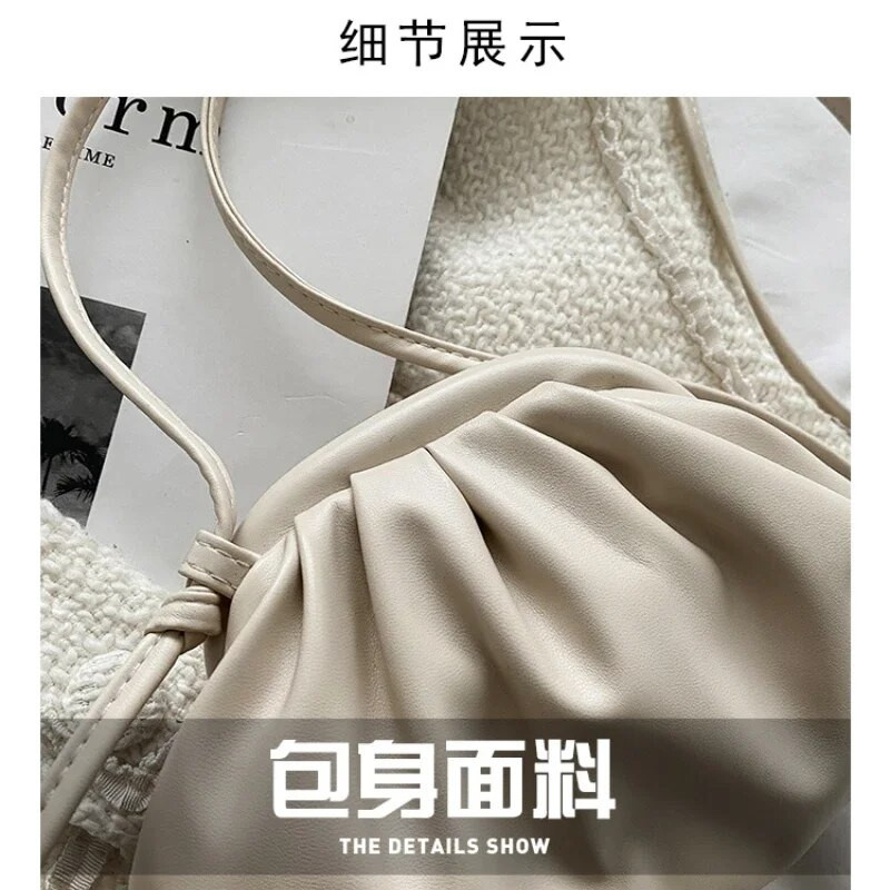 Wrinkle Soft Face PU ženska torba 2023. Proljeće 2023. Nova tekstura Modna torba na rame Torba za knedle u boji slatkiša Mala torbica preko ramena