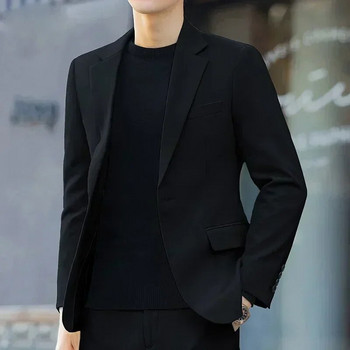 S-6XL Ανδρικό επαγγελματικό casual κοστούμι Κορεατικού στυλ Μοντέρνο σετ μονόχρωμο σετ 2 τεμαχίων μονόχρωμο (Blazer+ παντελόνι) Γαμπρός νυφικό