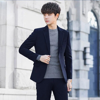 Мъжки комплект сако и панталон, корейска версия от висок клас, за отслабване, големи, сватбени, работни облекла
