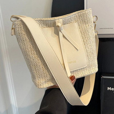 Női válltáska Luxus Designer PU hónaljtáska nagy kapacitású vödörtáska Egyszerű női ingázó kézitáska smink kozmetikai táska