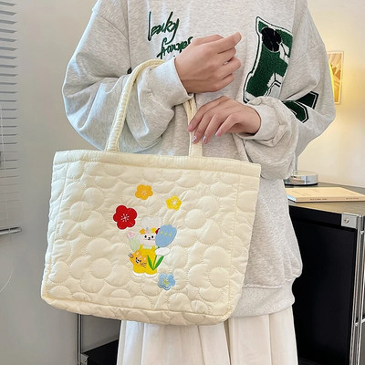 Prošivena podstavljena velika torba za žene Torba na rame Zimska platnena torba preko tijela Poslovna torba za kupovinu Ručne torbe Torbica 2023 Novo