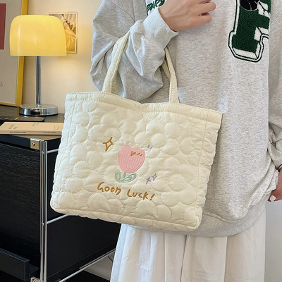 Prošivena podstavljena velika torba za žene Torba na rame Zimska platnena torba preko tijela Poslovna torba za kupovinu Ručne torbe Torbica 2023 Novo