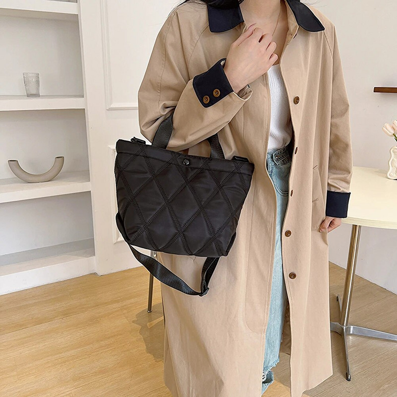 Prošivena podstavljena velika torba za žene Torba na rame Zimska platnena torba preko tijela Poslovna torba za kupovinu Ručne torbe Torbica 2023 Novo