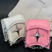 Mados grandinėlė Y2k Šaunūs mergaičių kryžminiai krepšiai Retro dizaino moterims Mini monetų piniginė Rankinės Vintažinis mažas moteriškas krepšys ant peties