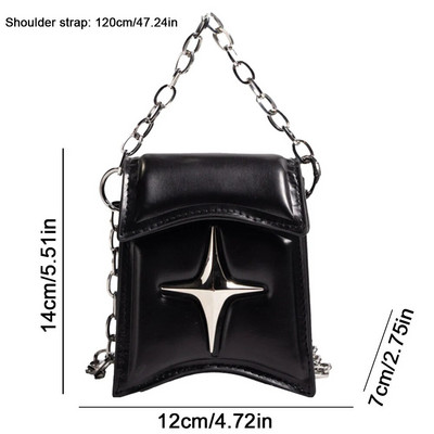 Mados grandinėlė Y2k Šaunūs mergaičių kryžminiai krepšiai Retro dizaino moterims Mini monetų piniginė Rankinės Vintažinis mažas moteriškas krepšys ant peties