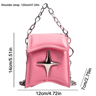 Mados grandinėlė Y2k Šaunūs mergaičių kryžminiai krepšiai Retro dizaino moterims Mini monetų piniginė Rankinės Vintažinis mažas moteriškas krepšys ant peties