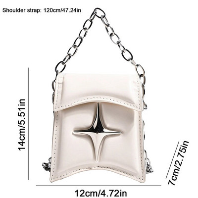 Mados grandinėlė Y2k Šaunūs mergaičių kryžminiai krepšiai Retro dizaino moterims Mini monetų piniginė Rankinės Vintažinis mažas moteriškas krepšys ant peties