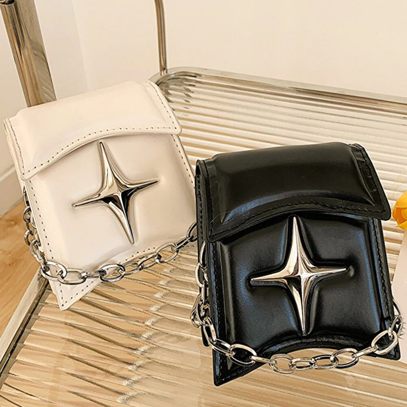 Mados grandinėlė Y2k Šaunūs mergaičių kryžminiai krepšiai Retro dizaino moterims Mini monetų piniginė Rankinės Vintažinis mažas moteriškas krepšys ant peties