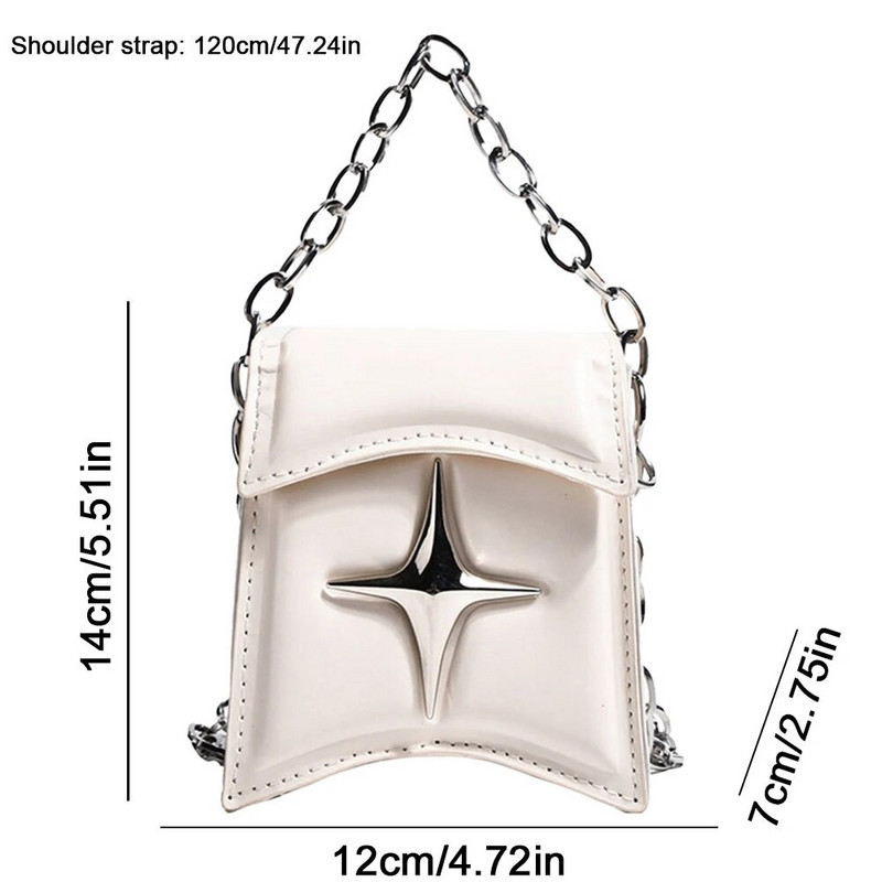 Mados grandinėlė Y2k Šaunūs mergaičių kryžminiai krepšiai Retro dizaino moterims Mini monetų piniginė Rankinės Vintažinis mažas moteriškas krepšys ant peties