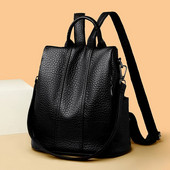 Naujos aukštos kokybės PU odinės kelių kišenių moteriškos nešiojamojo kompiuterio kuprinės nuo vagystės Paprasti koledžo krepšiai Prabangios jaunimo mergaičių kuprinės