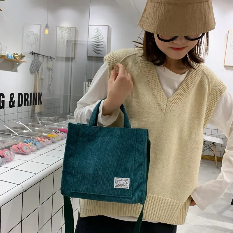 Torba od samta za žene Shopper torba Dizajnerska ručna torba Jesen i zima Studentska torba za djevojke Ženska platnena torba na rame
