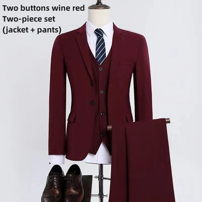 Boutique (Blazer + Παντελόνι) Ανδρικό βρετανικό στυλ Κομψή μόδα High-end Simple Casual Gentleman Κοστούμι καλύτερου άνδρα Κοστούμι δύο τεμαχίων