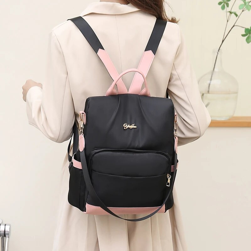 Divatos vízálló oxfordi női hátizsák lopásgátló válltáska tinédzser lánynak, nagy kapacitású utazó iskolatáska Mochila Feminina