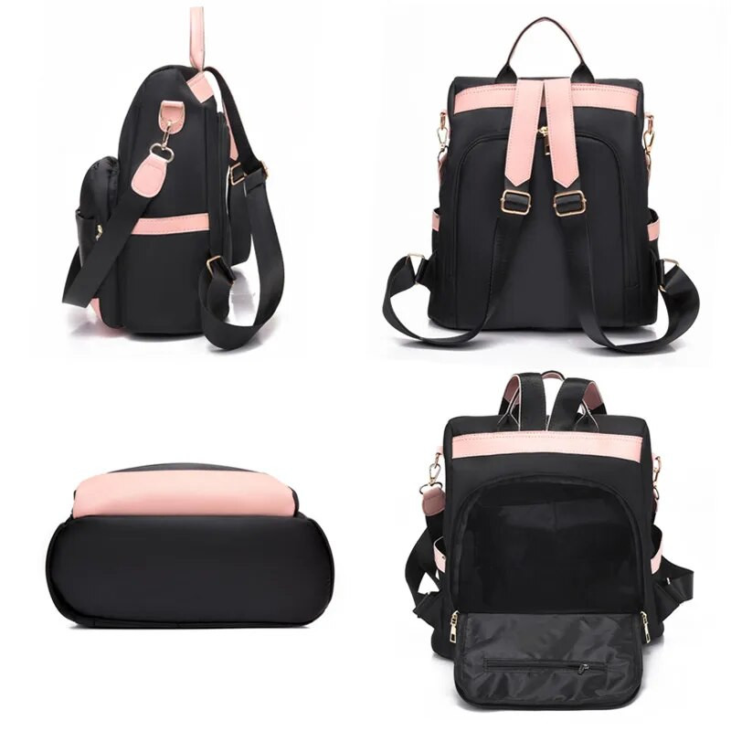 Divatos vízálló oxfordi női hátizsák lopásgátló válltáska tinédzser lánynak, nagy kapacitású utazó iskolatáska Mochila Feminina