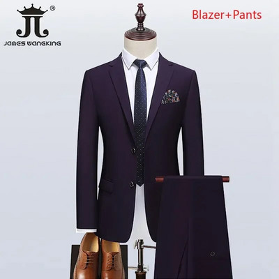 S-5XL Blazer Vest Hlače Boutique Prom Party Tanki smoking Jednobojni muški poslovni ured Ležerno formalno odijelo Mladoženja Vjenčanica