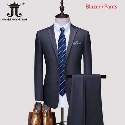 S-5XL Blazer Vest Hlače Boutique Prom Party Tanki smoking Jednobojni muški poslovni ured Ležerno formalno odijelo Mladoženja Vjenčanica