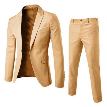 Ανδρικό κοστούμι Slim 2 τεμαχίων Κοστούμι επαγγελματικό γιλέκο και παντελόνι Χάλκινο κοστούμι ανδρικό