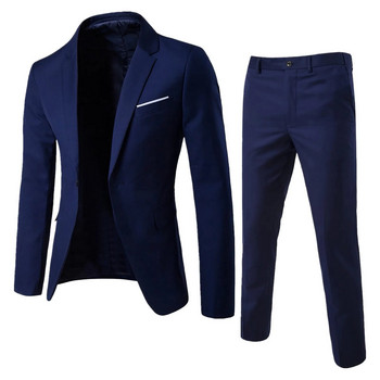 Ανδρικό κοστούμι Slim 2 τεμαχίων Κοστούμι επαγγελματικό γιλέκο και παντελόνι Χάλκινο κοστούμι ανδρικό