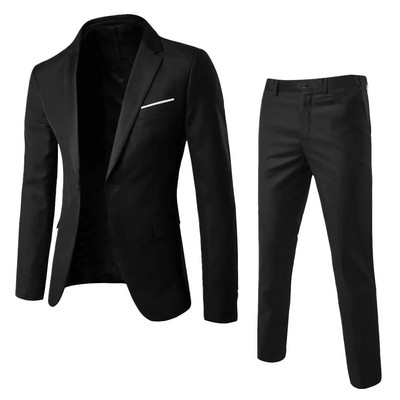 Men’s Suit Slim 2 Piece Suit Business Wedding Party Vest & Pants Coat Copper Suit Men