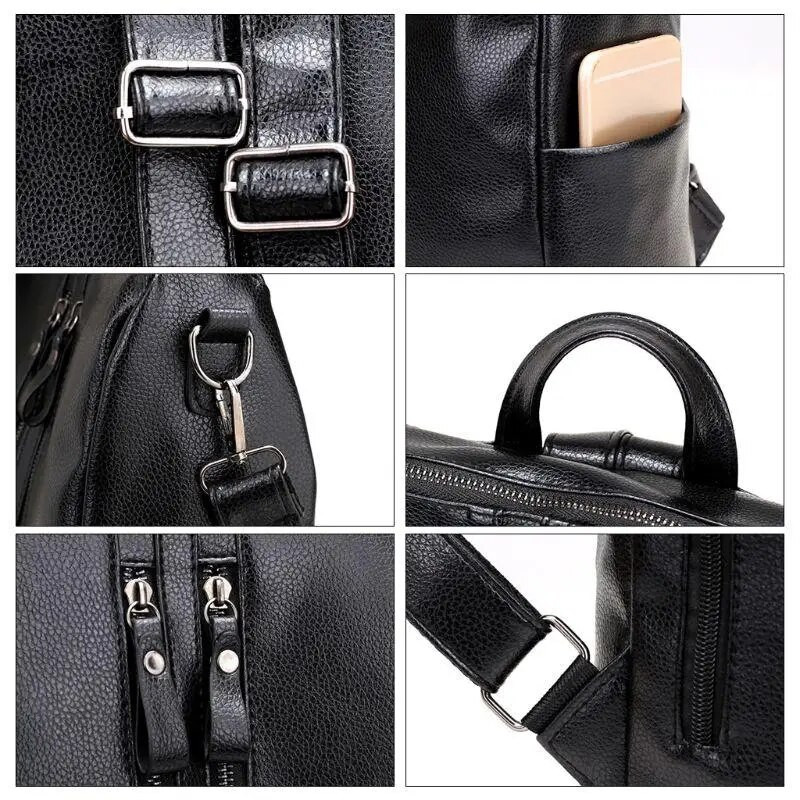 X7YA Fashion Moterys Moteriška Kuprinė nuo vagystės Mokyklinė odinė mergaičių kuprinė kelioninė rankinė