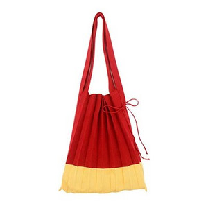 Ženske torbe za kupnju velikog kapaciteta u korejskom stilu Chic presavijene pletene plisirane torbe Ženska modna velika torba s prugama