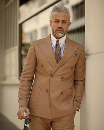 New Fashion Arrival Ανδρικά κοστούμια με διπλό στήθος Κοστούμια Homme Prom Slim Fit Tuxedo Γαμπρός Terno Masculino Blazer 2 τεμάχια