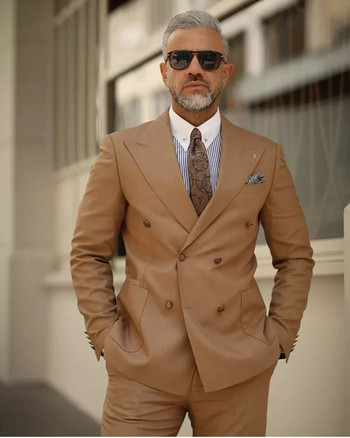 New Fashion Arrival Ανδρικά κοστούμια με διπλό στήθος Κοστούμια Homme Prom Slim Fit Tuxedo Γαμπρός Terno Masculino Blazer 2 τεμάχια
