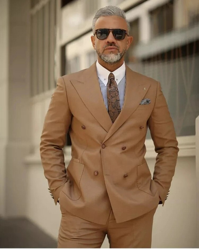 Nova modna muška odijela s dvostrukim kopčanjem Homme Prom Slim Fit Smoking vjenčanica Terno Masculino Blazer 2 komada
