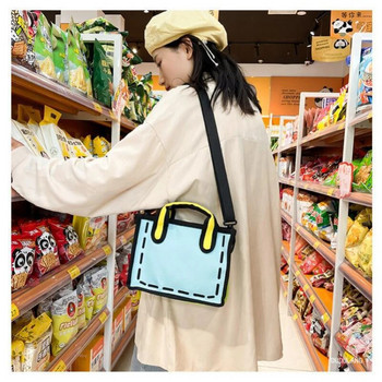 Τσάντα 2D Anime Messenger ιαπωνικού στυλ Φορητή νάιλον αδιάβροχη τσάντα ώμου μεγάλης χωρητικότητας Τσάντα αγορών σε απλό στυλ